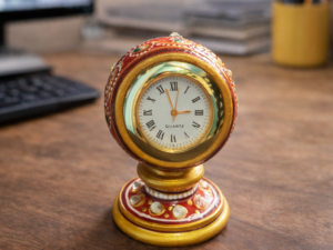 Hand Painted Marble Desk Clock