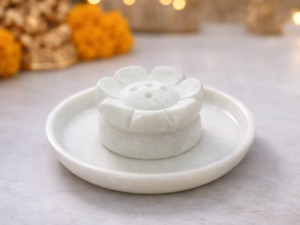 Lotus Design Marble Incense Stand