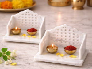 Marble Pooja Chowki Set