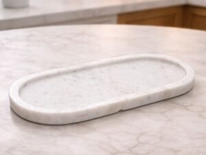 Oval Marble Organizer Tray