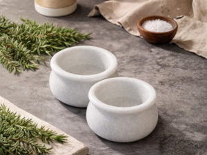 White Marble Spice Bowl Set