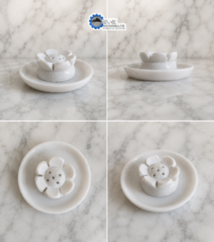 Alternative view of Lotus Design Marble Incense Stand