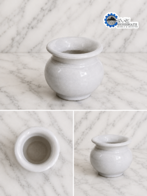 Alternative view of Handcrafted White Marble Kalash