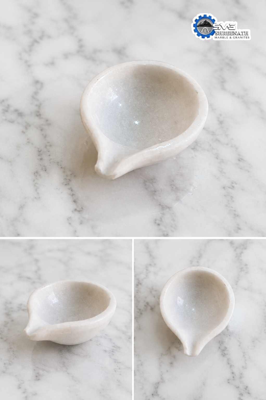 White Marble Festival Diya - Image 3