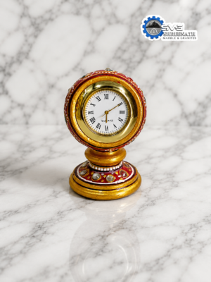 Hand Painted Marble Desk Clock