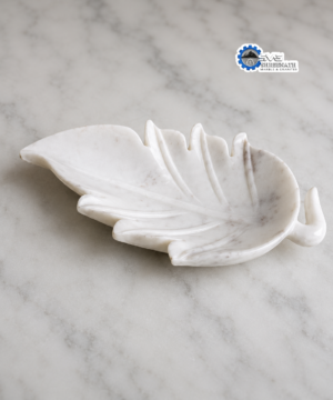 Handcrafted Marble Leaf Serving Tray