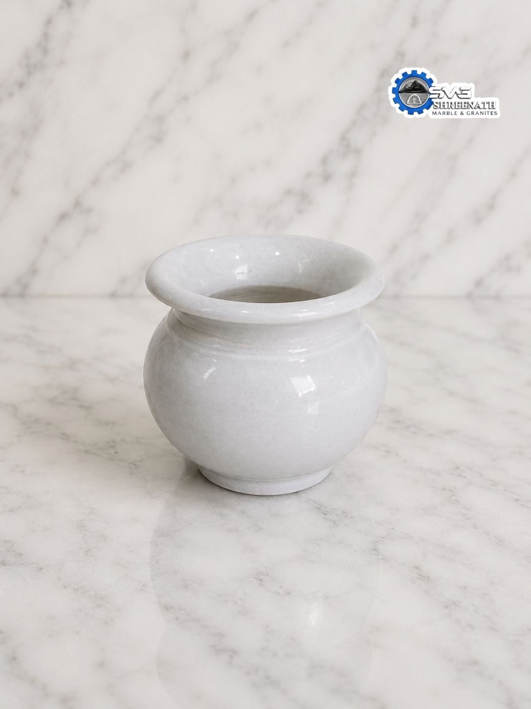 Handcrafted White Marble Kalash