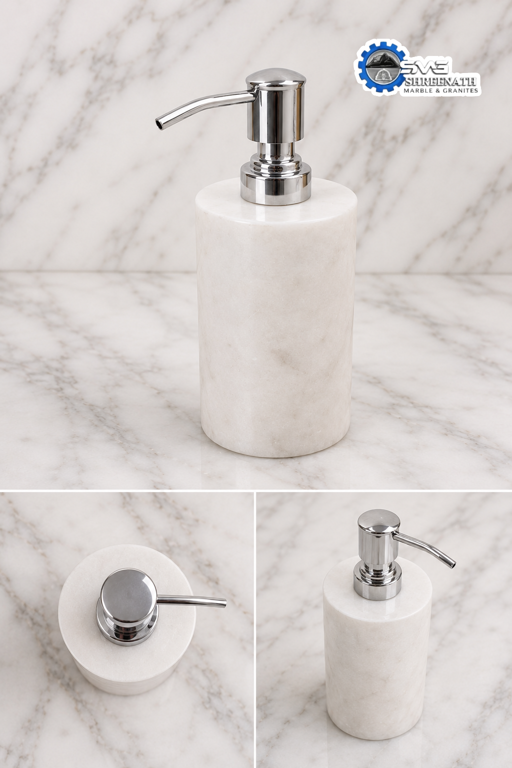 White Marble Soap Dispenser - Image 2