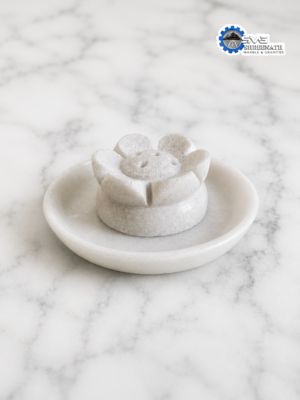 Lotus Design Marble Incense Stand